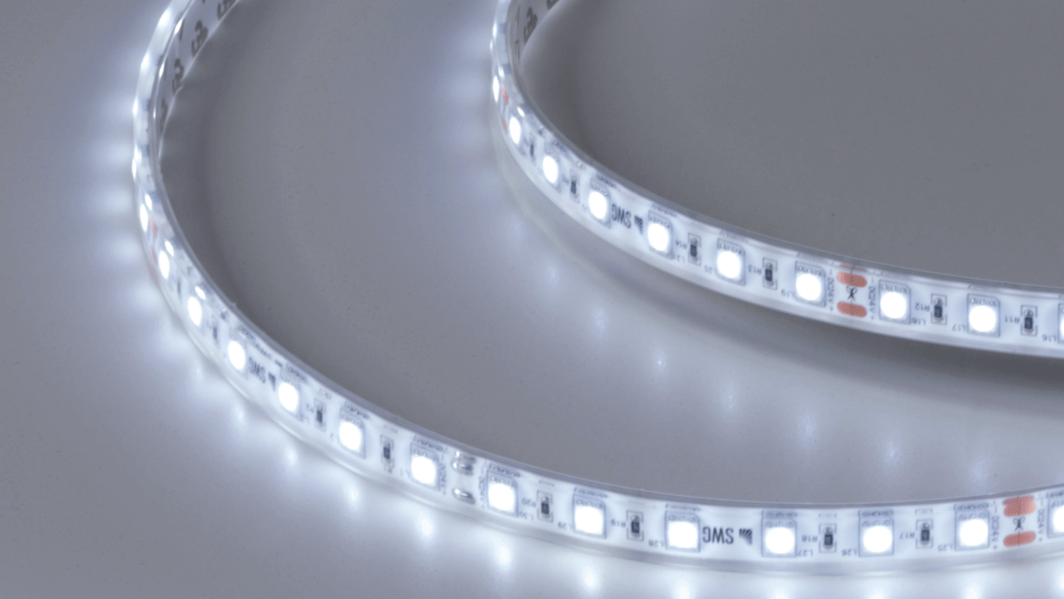 Светодиодная лента 5050, 60 LED/м, 14,4 Вт/м, 24В , IP68, Цвет: Холодный белый SWG SWG560-24-14.4-W-68-M SWG560-24-14.4-W-68-M