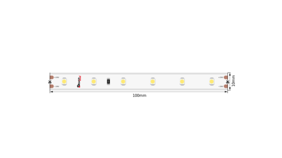 Светодиодная лента LUX, 3528, 60 LED/м, 4,8 Вт/м, 24В, IP33, Теплый белый (2700K), DSG360-24-WW-33