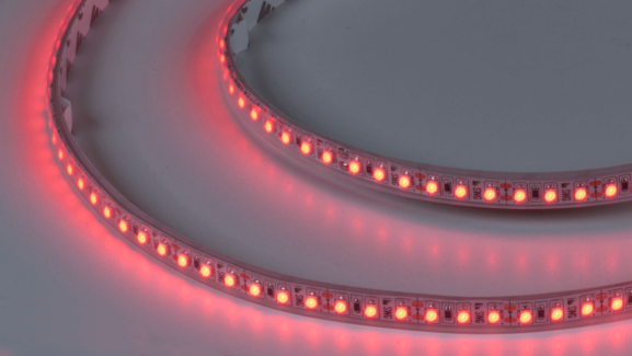 Светодиодная лента 3528, 120 LED/м, 9,6 Вт/м, 12В , IP66, Цвет: Красный, SWG3120-12-9.6-R-66-M