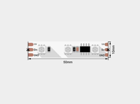 Светодиодная лента 5050, 60 LED/м, 14,4 Вт/м, 12В , IP20, Цвет: RGB, SWG560-12-14.4-RGB-SPI-M