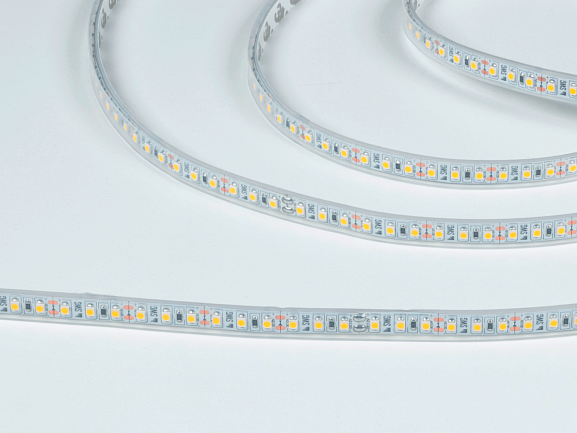 Фото Светодиодная лента 3528, 120 LED/м, 9,6 Вт/м, 12В , IP66, Цвет: Теплый белый, SWG3120-12-9.6-WW-66-M от магазина SWGShop.ru