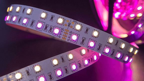 Фото Светодиодная лента 5050, 120 LED/м, 28,8 Вт/м, 24В , IP20, Цвет: RGB + теплый белый, SWG5120-24-28.8-RGBWW-M от магазина SWGShop.ru