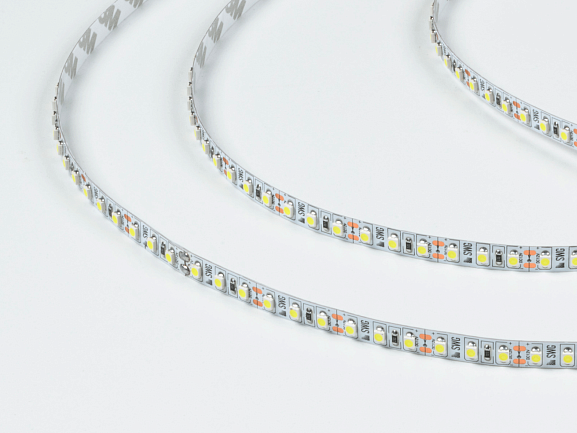 Фото Светодиодная лента 3528, 120 LED/м, 9,6 Вт/м, 12В , IP20, Цвет: Холодный белый, SWG3120-12-9.6-W-M от магазина SWGShop.ru