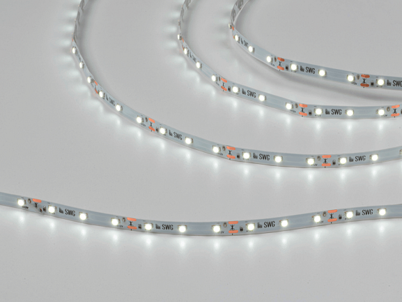 Фото Светодиодная лента  3528, 60 LED/м, 4,8 Вт/м, 12В , IP20, Цвет: Холодный белый, SWG360-12-4.8-W-M от магазина SWGShop.ru