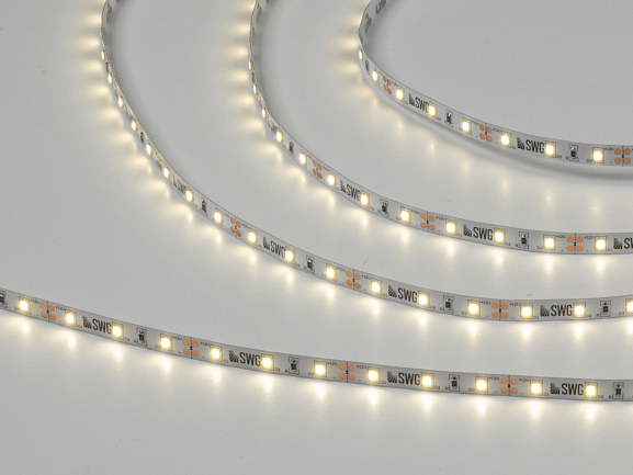 Фото Светодиодная лента 2835, 60 LED/м, 4,8 Вт/м, 12В , IP20, 3M, Цвет: Нейтральный белый, SWG260-12-4.8-NW-M от магазина SWGShop.ru