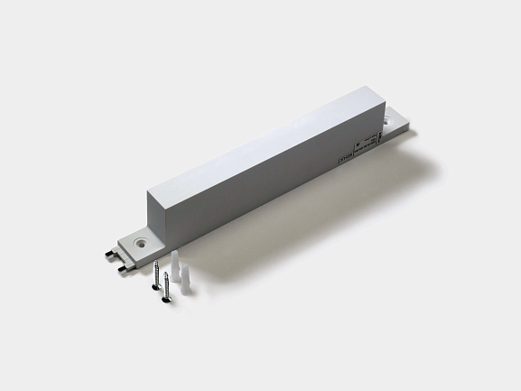 Фото Блок питания накладной на трек, системы SLIM белый DRV-SLIM-150-WH, 48В, 150W,  DRV-SLIM-150-WH от магазина SWGShop.ru