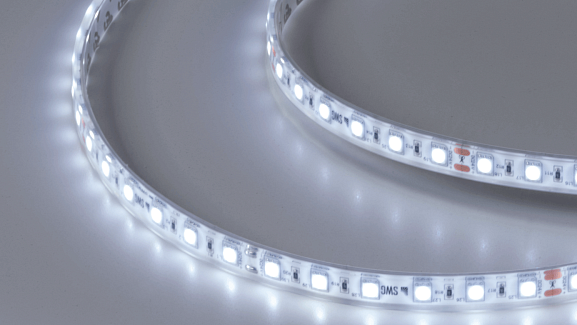 Фото Светодиодная лента 5050, 60 LED/м, 14,4 Вт/м, 24В , IP68, Цвет: Холодный белый, SWG560-24-14.4-W-68-M от магазина SWGShop.ru