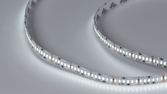 Фото Светодиодная лента 3014, 240 LED/м, 24 Вт/м, 12В , IP20, Цвет: Холодный белый, SWG4240-12-24-W-M от магазина SWGShop.ru