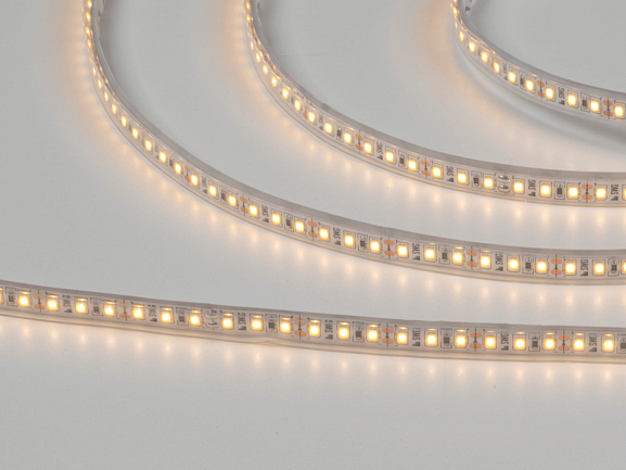 Фото Светодиодная лента 2835, 120 LED/м, 9,6 Вт/м, 12В , IP66, 3M, Цвет: Теплый белый, SWG2120-12-9.6-WW-66-M от магазина SWGShop.ru