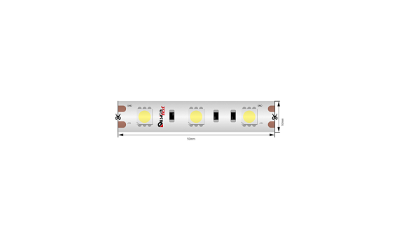 Фото Светодиодная лента IP65 12Вольт холодное белое свечение, DSG560-12-W-65 от магазина SWGShop.ru