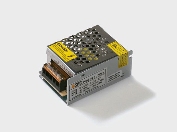 Фото Блок питания для светодиодных лент 12V 35W, S-35-12 от магазина SWGShop.ru
