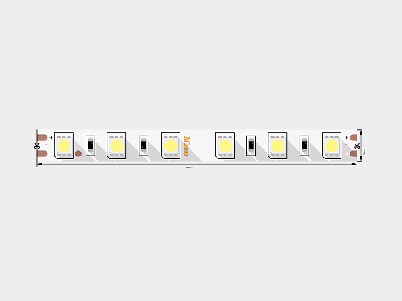 Фото Светодиодная лента  5050, 60 LED/м, 14,4 Вт/м, 24В , IP20, Цвет: Теплый белый, SWG560-24-14.4-WW-M от магазина SWGShop.ru