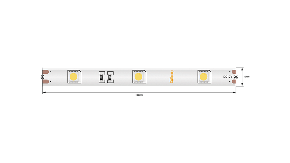 Фото Светодиодная лента 3528, 60 LED/м, 4,8 Вт/м, 12В , IP20, Цвет: Синий, SWG360-12-4.8-B-M от магазина SWGShop.ru