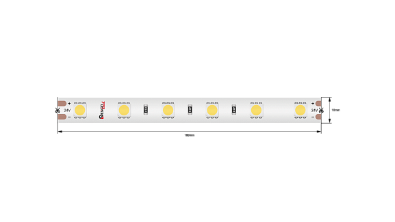Фото Светодиодная лента LUX, 5050, 60 LED/м, 14,4 Вт/м, 24В, IP65, Теплый белый (2700K), DSG560-24-WW-65 от магазина SWGShop.ru