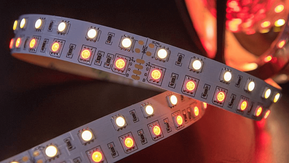 Фото Светодиодная лента 5050, 120 LED/м, 28,8 Вт/м, 24В , IP20, Цвет: RGB + теплый белый, SWG5120-24-28.8-RGBWW-M от магазина SWGShop.ru