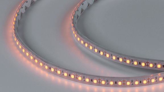 Фото Светодиодная лента 3528, 120 LED/м, 9,6 Вт/м, 12В , IP66, Цвет: Желтый, SWG3120-12-9.6-Y-66-M от магазина SWGShop.ru