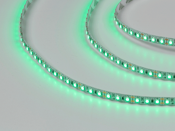Фото Светодиодная лента 3528, 120 LED/м, 9,6 Вт/м, 12В , IP20, Цвет: Зеленый, SWG3120-12-9.6-G-M от магазина SWGShop.ru