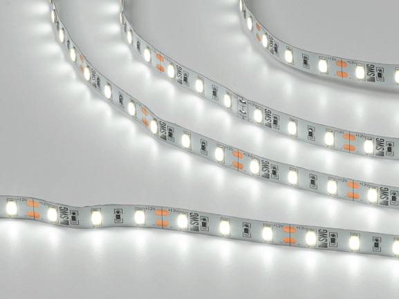 Фото Светодиодная лента  5630, 60 LED/м, 12 Вт/м, 12В , IP20, Цвет: Холодный белый, SWG660-12-12-W-M от магазина SWGShop.ru