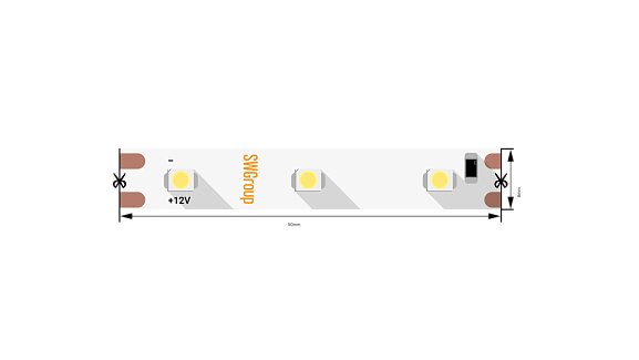 Фото Светодиодная лента  3528, 60 LED/м, 4,8 Вт/м, 12В , IP20, Цвет: Нейтральный белый, SWG360-12-4.8-NW-M от магазина SWGShop.ru
