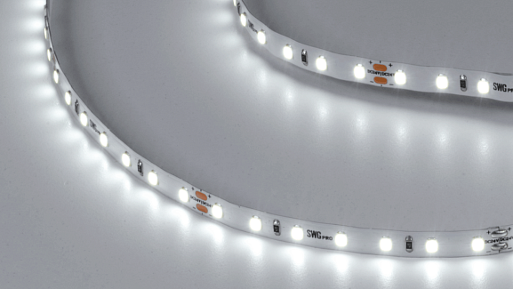Фото Светодиодная лента SWG PRO 2835, 84 LED/м, 8,6 Вт/м, 24В , IP20, Цвет: Холодный белый, SWG2P84-24-8.6-W от магазина SWGShop.ru